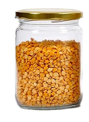 Image of 500 ml Glass Jar with Air Tight Black-Lid for Kitchen Dried Masla Storage Jar,Honey Jar,Jar and Container,Spice Masala Jar,Glass,Visible Glass Jar for Kitchen Storage Set of (6) (12)