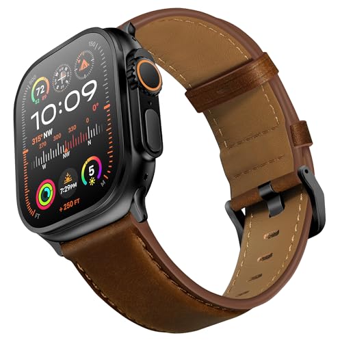 Bracelet cuir véritable iWatch anti-irritation pour remplacer le silicone inconfortable