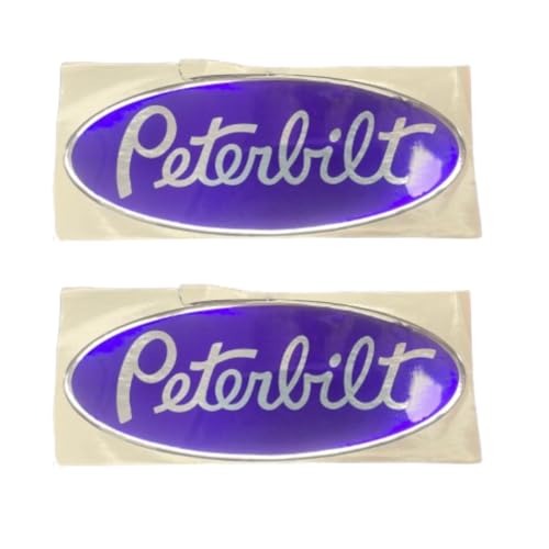 Semi Truck Grill and Hood Emblem Logo Sticker Compatible with Peterbilt Purple Color 1 Pair