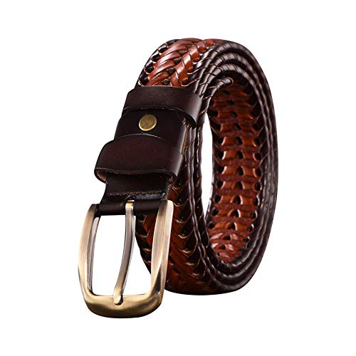 Daytwork Geflochtener Leder Gürtel Herren - Männer RetroLeder Handgestrickte Geflochten Gürtel mit Metallschnalle Verstellbarer Cover