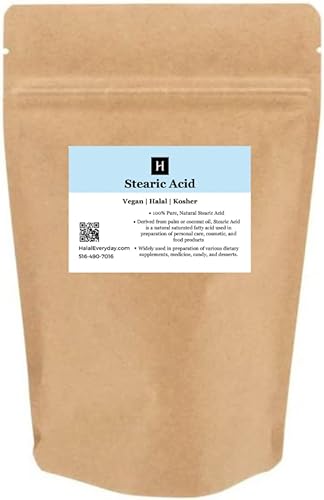 Miniatura 3 de Ácido esteárico 16 oz (triple prensado)  Grado alimenticio y cosmético  todo natural  Halal por Kyabo