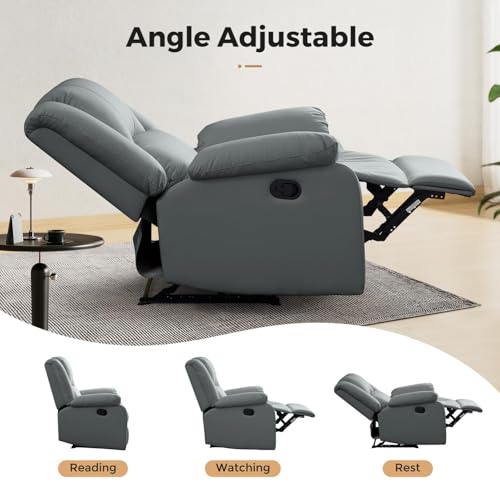 Sillón reclinable piel con bolsillo lateral miniatura 3