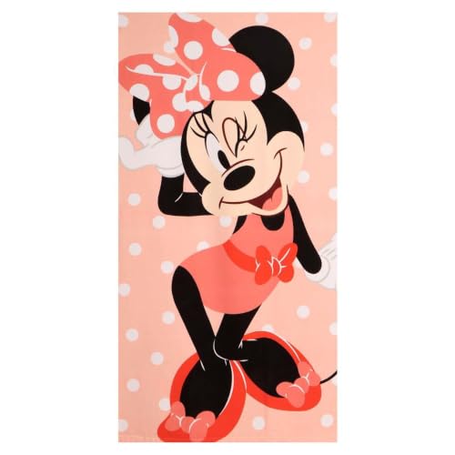 Toalla Minnie 70 x 140 cm Niño y Niña   Toalla Infantil Disney Minnie Mouse Suave y Absorbente para Playa, Piscina y Natación, Toalla Infantil Verano 2 10 Años