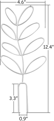 Miniatura 4 de Enrejado de jardín, enrejado pequeño en forma de hoja de hierro forjado para vides, rosas, plantas trepadoras, plantas en maceta (blanco)