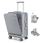 Sea choice Front Opening Luggage Suitcase Laptop Compartment PC Hard Shell Suitcase Top Opening Luggage Suitcase with USB Port Cupholder TSA Lock 4 Wheels