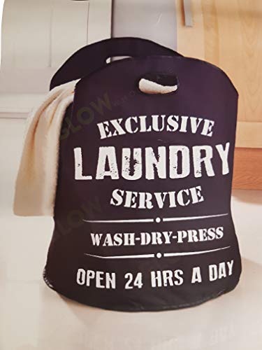 GLOW XL Sac à linge - Très grand panier à linge pliable de 100 L avec poignées de transport solides pour le repassage des vêtements sale et propre - Idéal pour la maison, la cuisine Cover