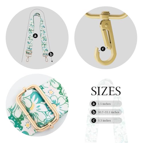Image of TANOSII Wide Purse Strap Adjustable Replacement Shoulder Crossbody Strap Handbag Strap
