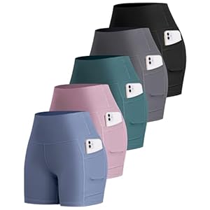 LZYVOO Biker Spandex Shorts Women, High Waisted Tummy Control Workout Yoga Shorts with Pockets