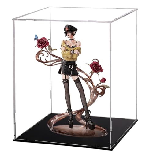 MABAIUDE Osaki Nana Figure Statue with Acrylic Display Case, 24cm Standing Girls Figure Rose Scene Original Painting Figures Model Handmade Collectible Desktop Decoration