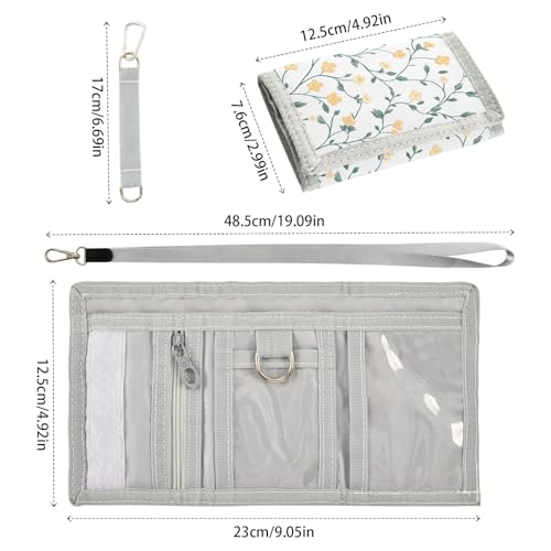 ALAZA Kids Wallets for Boys Girls Toddler Trifold Wallet Children Small Yellow Little Flower with Zipper Coin Pocket3