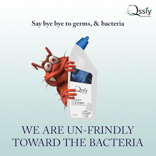 Image of QSSIY Toilet Cleaner Liquid 1L Fresh Scent - Antibacterial Gel for Indian Toilets, Stain & Limescale Remover