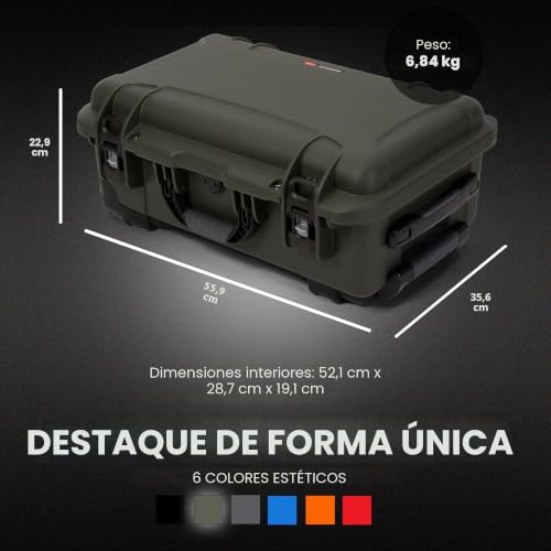 Maleta impermeable verde oliva ideal para transportar cámaras y drones en expediciones 5