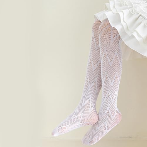 Girls Leggings with Unique Pattern, Comfortable Children's Long Stockings Hollowed Out Pantyhose for Kids 0-13T3