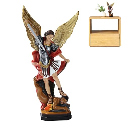 Statue de Saint Michel Archange, figurine religieuse de collection ange et sculpture Satan
