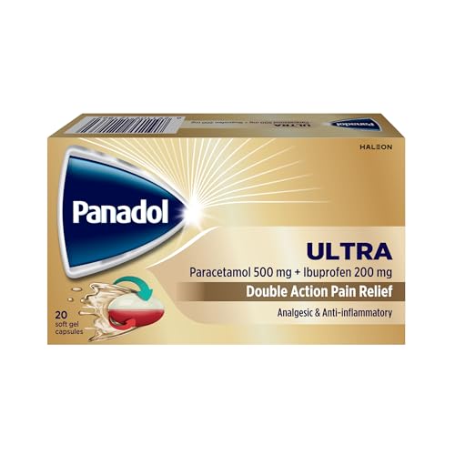 Panadol Ultra 20 Softgels | Double action pain relief | Paracetamol 500mg with Ibuprofen 200mg
