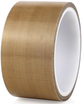 BOMEI PACK 1 Roll Fiberglass PTFE Heat Resistant Tape High Temperature Tape 50mm x 10m x 160mic Household Hand Sealer Tape,Vacuum Sealer Tape,industrial Welding Heat Sealer Cloth Tape