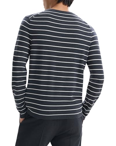 Theory Men's Full Stripe Crew in Novo Merino2