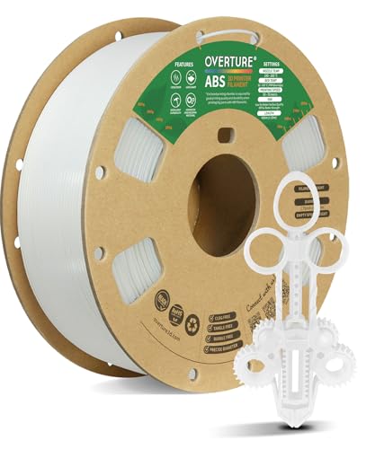 OVERTURE ABS 3D Printer Filament 1.75mm, High Strength, 1kg White