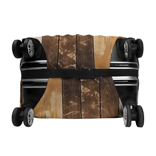 Rustic Wooden Luggage Cover Personalization Suitcase Covers Protector Elastic Washable Baggage Cover Anti-Scratch For Traveling, Aircraft Consignment S 6