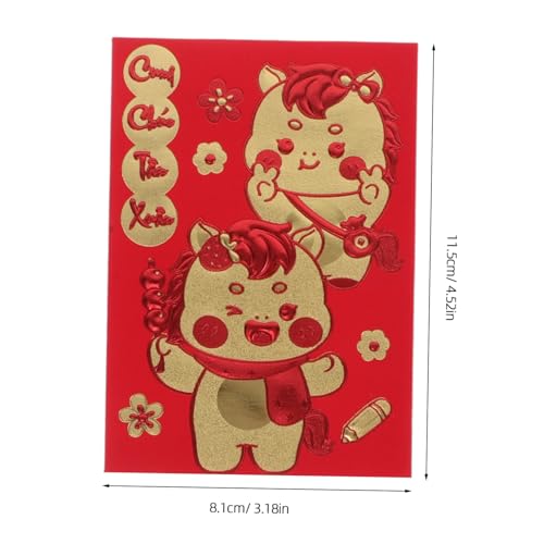 Enveloppes Rouges Li Xi de Qualité Supérieure | Motifs Cheval Dorés