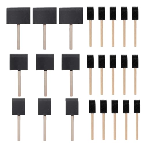 24-Piece Foam Paint Brush Set, Sponges for Wood Stain, Various Paints and Pigments