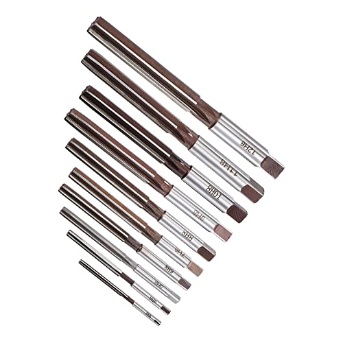 QUARKZMAN 3mm-12mm Main Alésoirs Ensemble x 10PCS 6 Droit Cannelures pour Alésage en Artisanats, [H8 Précision]