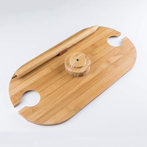 image for Tovolo Bamboo, Holds 2 Wine Collapsible Table with Ground Stake, Wood 