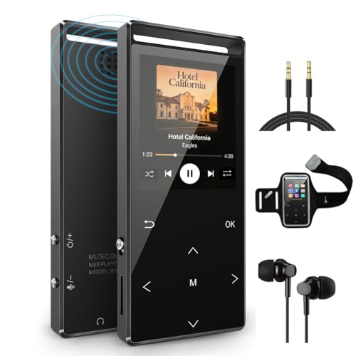 Image of MP3 Player 64GB with Bluetooth Sport Armband,FM Record,Shuffle Play,Line-in rip Music,Voice Record,HiFi,Multifunction,Metal Shell