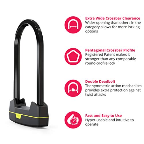 image for Seatylock Pentagon Pure Bike U Lock Widest Heavy Duty Bike Lock with K