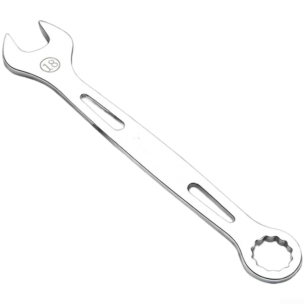 Minhe Metric Ratcheting Combination Wrench 4-32mm Chrome Vanadium Steel Spanner for Tight Spaces Auto Repair(18mm)