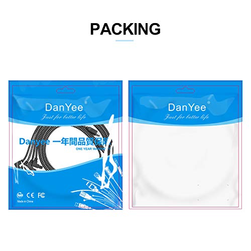 image for SATA III Cable,DanYee Nylon Braided SATA Cable III 6Gbps Straight HDD 