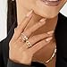 JONAYUOV 18k Gold Plated Adjustable Cubic Zirconia Simulated Diamond Adjustable | Open Ring for Women (Gold C)