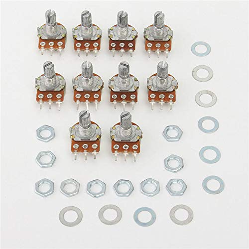 PKA 10Pcs WH148 B100K Linear Potentiometer 15mm Shaft With Nuts And Washers Hot