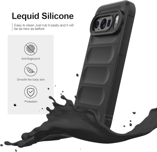 Image of ShieldTech AirGuard Series Back Cover Case for Google Pixel 10 | Microfiber Lining | Airbag Cushion Drop Protection | Shockproof Silicone Back Cover Case | Anti Slip Grip - Black for Google Pixel 10