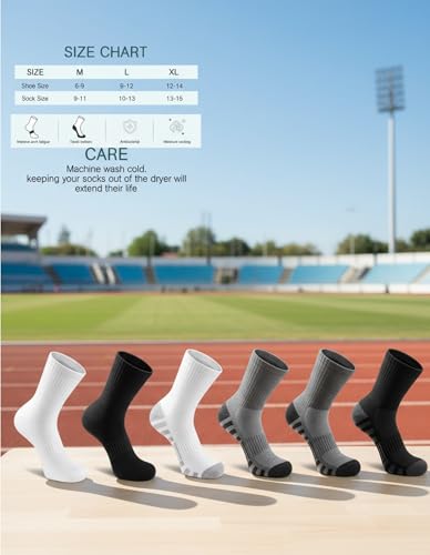 Image of Airacker Athletic Socks Sport Running Calf Socks Performance Cushioned Breathable Crew Socks for Men Women(6 Pairs)