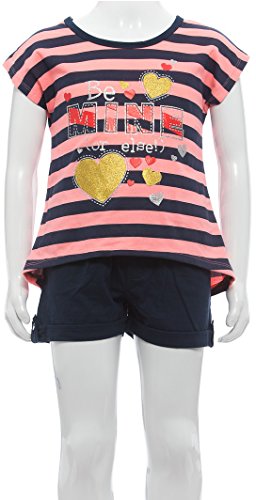 Image of ToBeInStyle Girl's Two Piece Summer Set Cute Tee Top and Matching Shorts Adorable Outfit