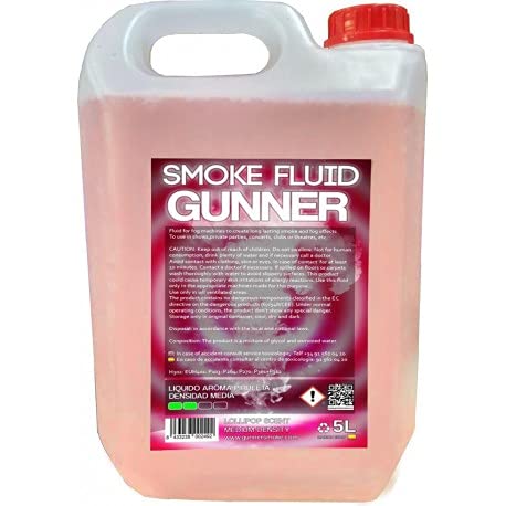 Liquido de humo olor a PIRULETA GunnerSmoke, humo de MEDIA DENSIDAD, garrafas de 5L