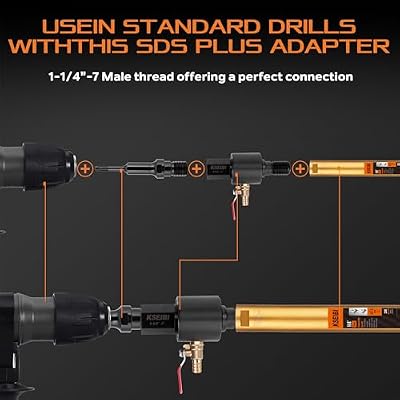 KSEIBI Water Core Bit Adapter, 1-1/4-7 Female, Water Swivel Adapter, Core Bit Connector, Essential Water Well Drilling Equipment, Well Water Drilling Equipment, 619579