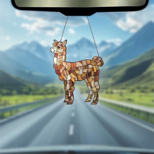 Image of Alpaca Acrylic Ornaments Suncatcher Women Men Gifts Christmas Decor