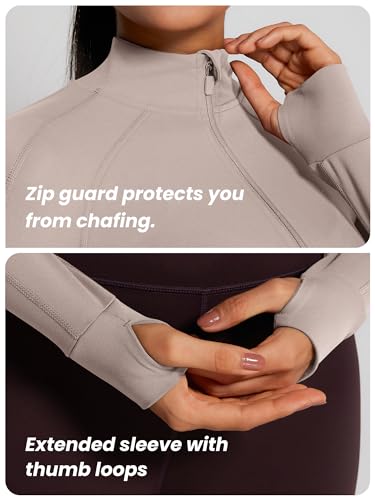 Image of GYM RAINBOW Womens Snatched Workout Jackets Lightweight Zip Up Slim Fit Gym Track Athletic Jackets with Thumb Holes