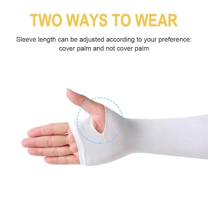 Image of Topibaaz Unisex Arm sleeves with UV Protection for Men and Women Outdoor Indoor Sports UPF 50 Arm Cover with Compression & Cooling Effect Summer Hand Gloves