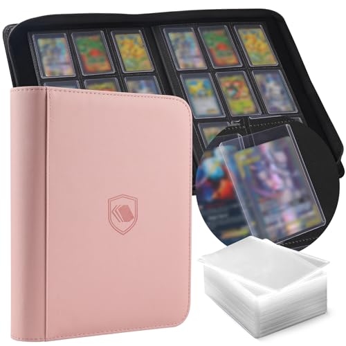 Image of Top Loader Binder 9 Pocket, Holds 360 Toploaders, 100 Toploaders INCLUDED | Toploader Binder for 3 inch x 4 inch Rigid Toploaders, Trading Card Binder for TCG, MTG, Sport Cards, PU Leather Cover, Side Loading