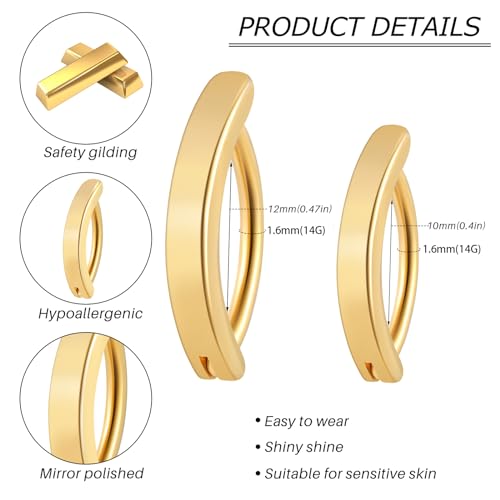 14G Clicker Belly Button Ring,Surgical Stainless Steel Hinged Belly Button Rings Belly Barbell Piercing Navel Barbell Body Jewelry 2PCS2