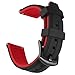 OLLREAR Unisex Silikon Uhrenarmbänder Gebürstete Edelstahl Schwarz Schnalle (22mm, Rot)