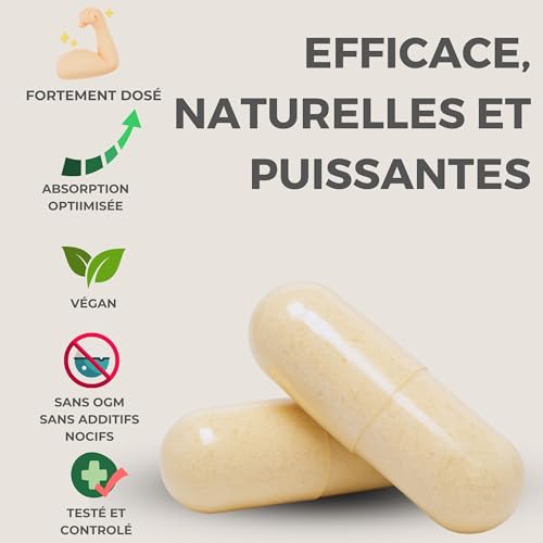 Slim Boost Minceur – L-Carnitine, Thé Vert, Chrome, Zinc, Vitamines B6 & B12 – Vegan – Support Glycémie, Énergie, Métabolisme, Pré-workout – 120 Gélules – Image 5