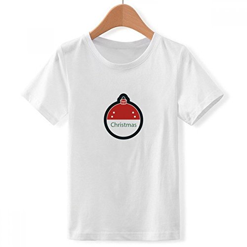 T-Shirt Noël Blanc Garçon XX-Grand Col Ras du Cou Multicolore Cartoon