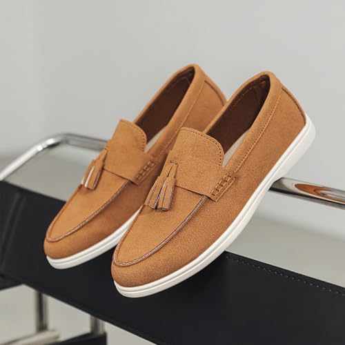 Men's Suede Loafers with Tassels Slip-On Casual Dress Shoes Lightweight Walking Moccasins with Comfort Sole for Office Work Daily Travel Shoes2