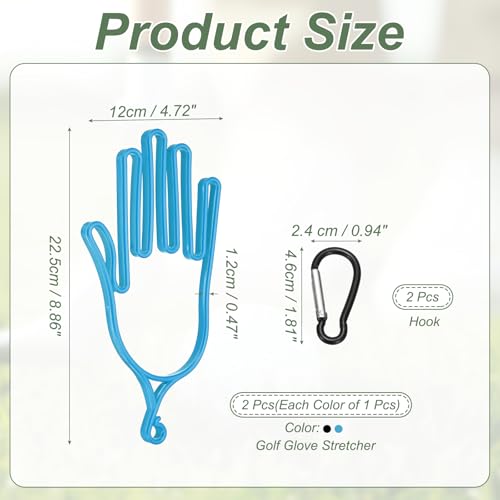 Extensor de guantes de golf PATIKIL de plástico resistente con ganchos colgantes, 2 piezas 2