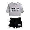 Ik hou van je 3000 dames sexy Zomer korte mouw tweedelige set T-shirts + korte broek