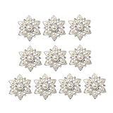 Sclmgo 10 Piezas Perlas Chatón Planas Embellecedores de Flor Botones con Pedrería Aleación para Decorar Artesanías Ropa Bolsos Adecuado para Fiesta Boda Casa